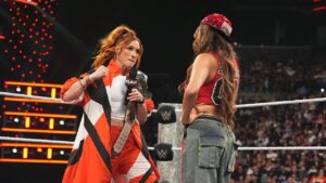 WWE star Becky Lynch pokes fun at Nikki Bella’s breakup with John Cena: ‘You can’t see him anymore’