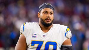 Chargers cornerstone lineman Rashawn Slater goes down at camp with injury, weeks after landing new contract