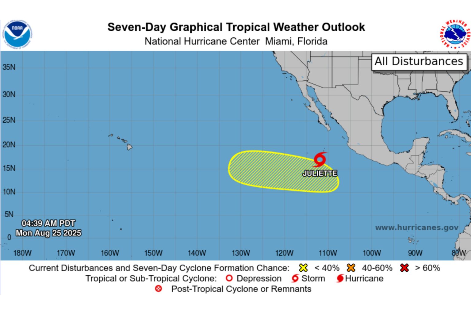 Tropical Storm Juliette Forms in Pacific