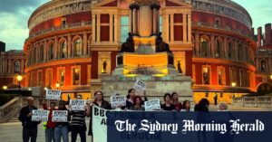 Protest disrupts Melbourne orchestra’s London show