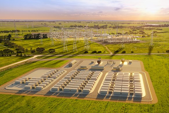 An illustration of the battery project being built in Geelong.