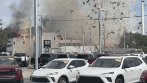 Explosion caught on camera rocks beach town after hit-and-run driver hits gas line, firefighters injured