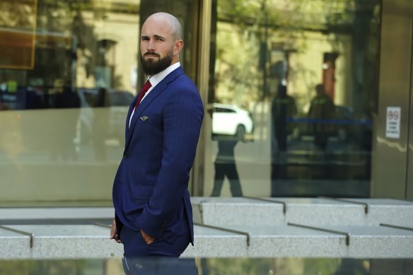 Thomas Sewell outside court in 2023.