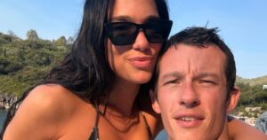 Dua Lipa Looks Pretty in Polka-Dot Bikini During Sweet Beach Day With Fiance Callum Turner