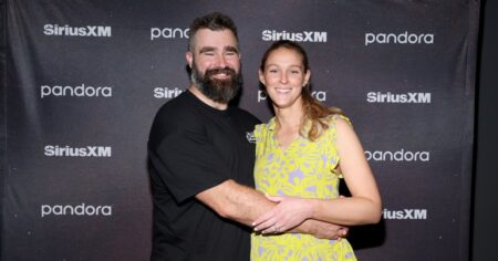 Jason Kelce Says Kylie Kelce Still Isn’t ‘Fully’ Comfortable in the Spotlight Despite Podcast Success