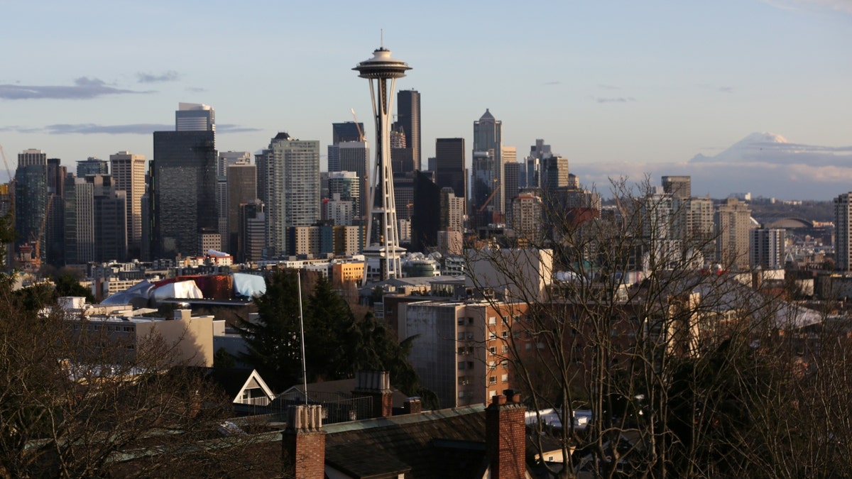 seattle skyline with space needle at center