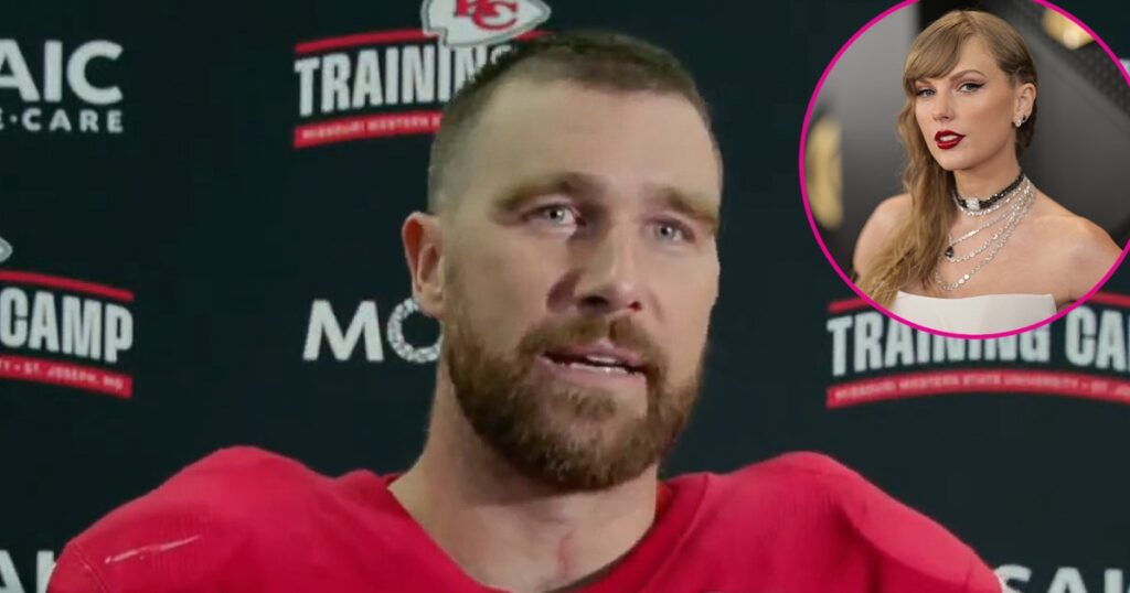 Swifties Found Invisible String Clue in Travis Kelce’s Training Camp Press Conference