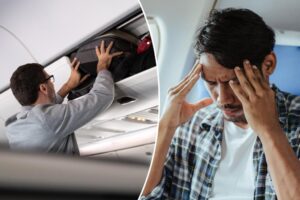 Plane passenger’s petty hack to create space for carry-on sparks plane etiquette debate: ‘What kind of barbarian does this?’