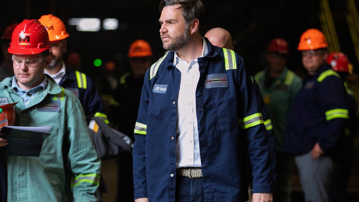 Vice President JD Vance tours the Metallus plant in Canton, Ohio, July 28, 2025. 