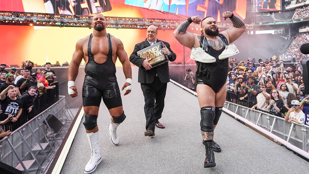 Bron Breakker and Bronson Reed walk down the ramp