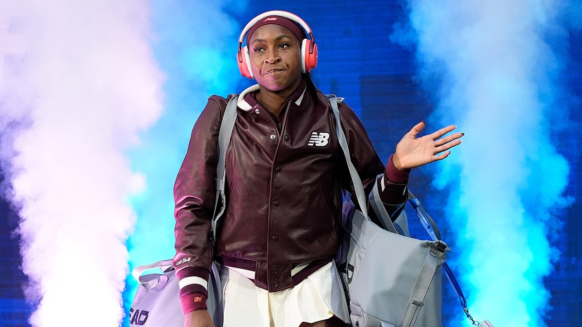 Coco Gauff walks into US Open court