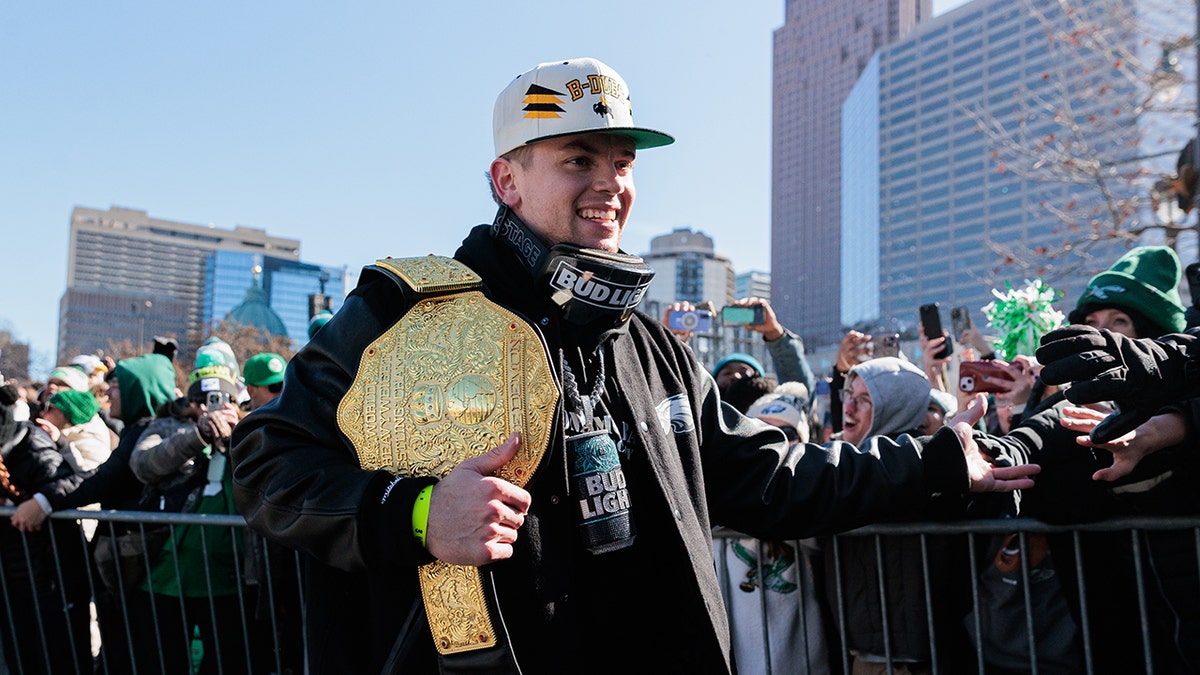Cooper DeJean celebrates Super Bowl win with fans