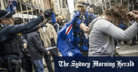 Neo-Nazis lead violent anti-immigration rally in Melbourne CBD