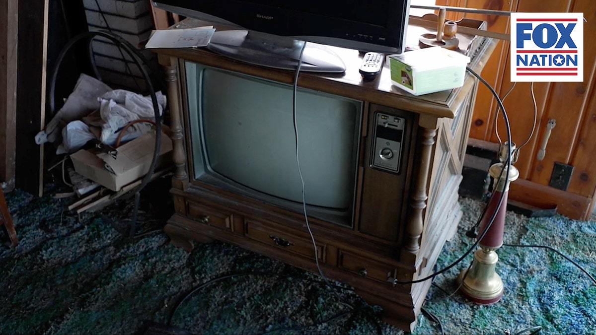An old wooden TV box