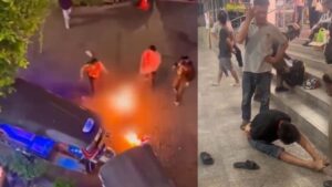 Two Malaysian tourists set on fire in downtown Bangkok; suspect in custody