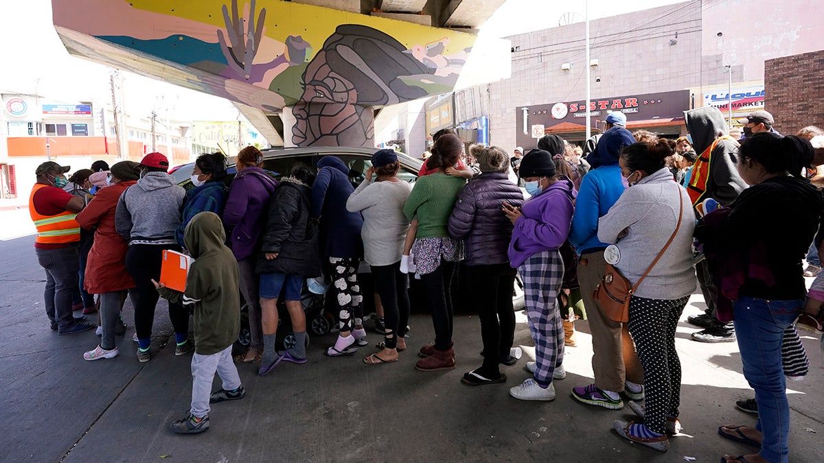 Car arrives with food donations