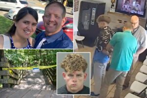 Eerie moment Devil’s Den murder suspect Andrew James McGann is arrested mid-haircut for allegedly killing married couple: ‘He looked soulless’
