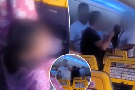 Ryanair Flight goes off the rails after crying baby sparks brawl