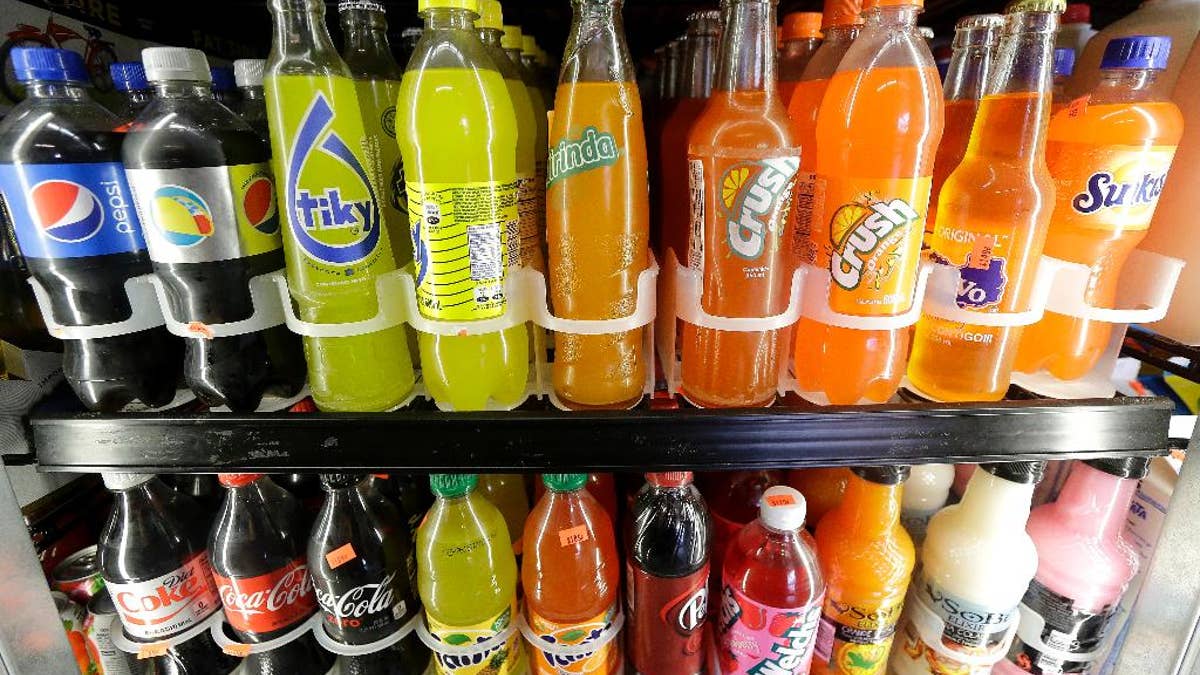 cooler with soda bottles