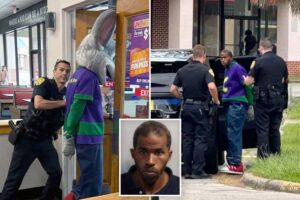 Bodycam footage shows horrified kids shout ‘Chuck E, no!’ as cops cuff mascot for credit card fraud