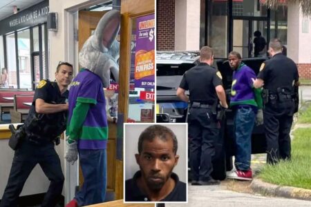 Bodycam footage shows horrified kids shout ‘Chuck E, no!’ as cops cuff mascot for credit card fraud