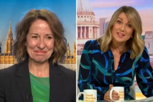 D’oh tech!  Britain’s new technology  secretary laughs off ‘embarrassing’ green screen mishap on live TV