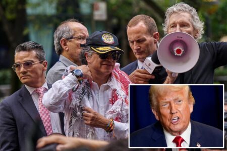US to revoke Colombian president’s visa after he urged troops to ‘disobey’ Trump at NYC protest with Roger Waters  