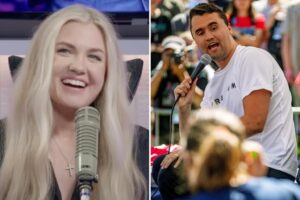 Erika Kirk seen smiling, makes announcement on rare ‘The Charlie Kirk Show’ appearance