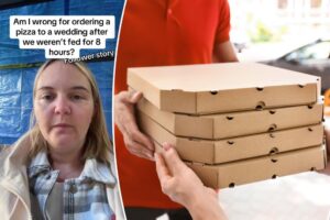 ‘Hangry’ wedding guest infuriates bride after ordering pizza to reception —  but insists the ‘tacky’ move was reasonable: ‘Am I wrong?’