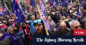 Save Australia march and Rally Against Racism events in Melbourne CBD begin