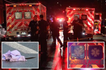 NYPD cop slashed in the face by madman in precinct as officers shoot attacker dead after chase