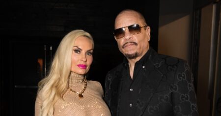 Coco Austin Leaves Little to the Imagination in Shimmering See-Through Dress While Front Row at NYFW