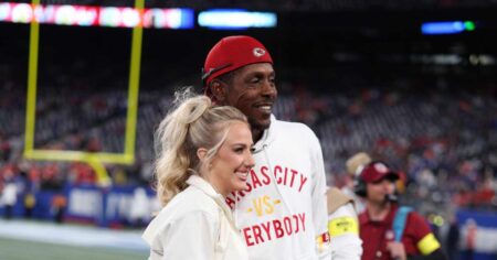 Brittany Mahomes Wears All-White Outfit to Husband Patrick’s Game, Poses With Pat Mahomes Sr