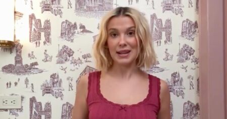 Millie Bobby Brown Frees the Nipple in Chic Pajama Set After Admitting She Doesn’t ‘Like Wearing a Bra’