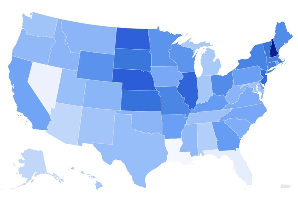 Map Shows 10 Best States For Teachers 2025