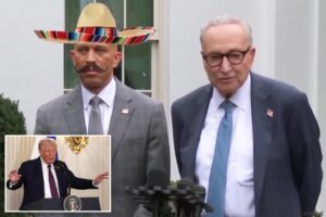 Trump mocks Chuck Schumer and Hakeem Jeffries in AI-generated video after failed government shutdown meeting 