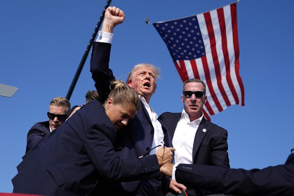 Trump shortly after the attempt on his life in July last year.