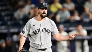 Yankees pitcher Carlos Rodón’s wife, Ashley, questions umpires after New York’s tense series win over Astros