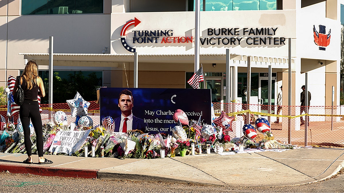 Charlie Kirk memorial outside TPUSA HQ