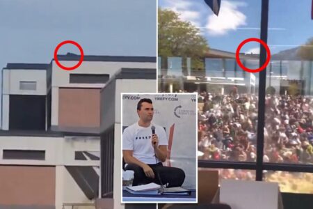 Chilling clips show Charlie Kirk assassin on rooftop moments before and after fatal shooting at UVU
