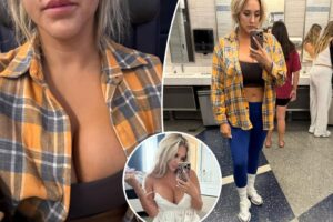 Playboy model claims flight attendant forced her to ‘button up’ inappropriate outfit before boarding: ‘You can’t wear athletic attire if you have big boobs’