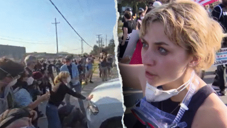 Democratic congressional candidate thrown to ground during chaotic anti-ICE protest