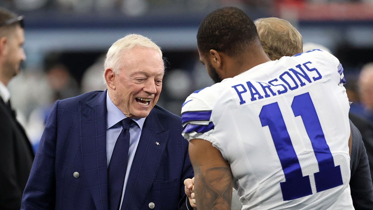 Jerry Jones and Micah Parsons