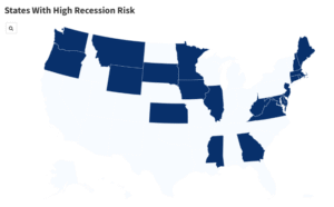 Map Shows States With High Recession Risk, According to Moody’s Economist