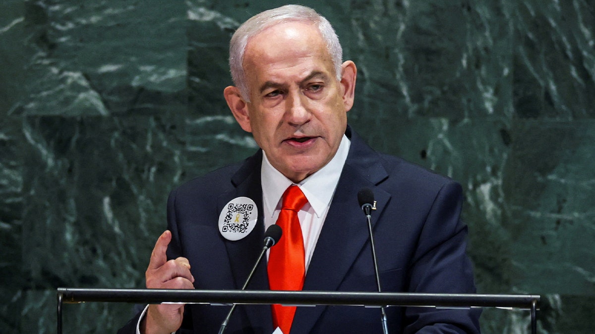 Israeli Prime Minister Benjamin Netanyahu addresses the 80th United Nations General Assembly at U.N. headquarters in New York City, Sept. 26, 2025. 