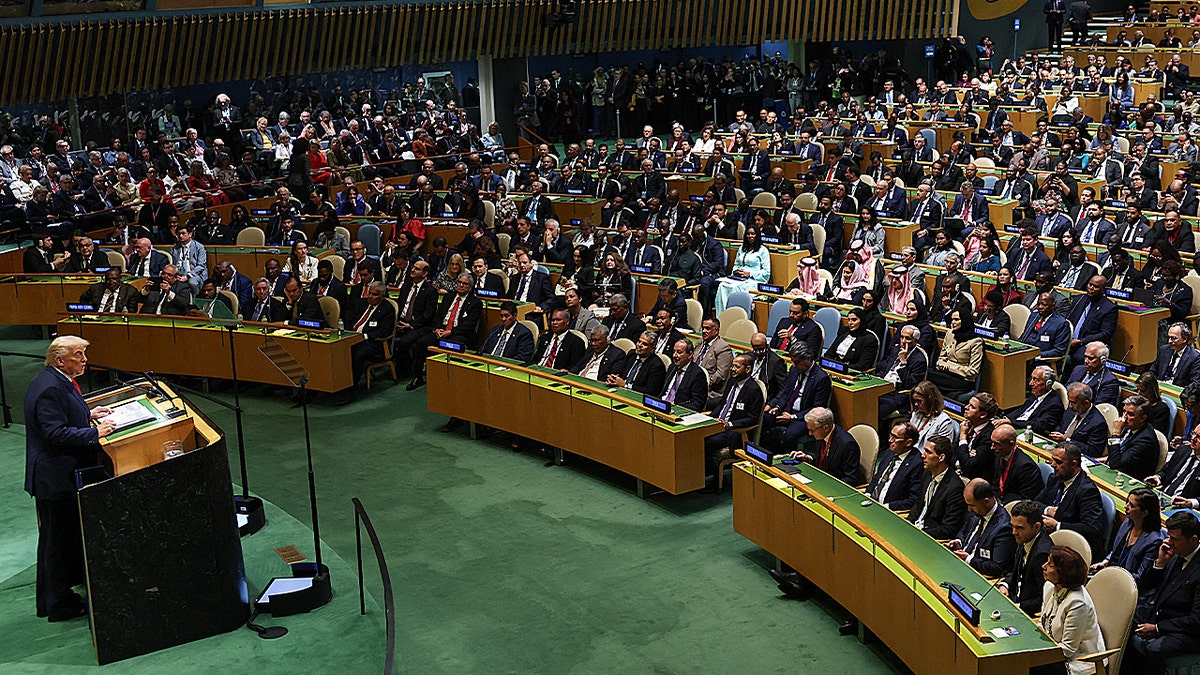 President Donald Trump delivers remarks to the United Nations General Assembly at the UN headquarters in New York City on September 23, 2025.