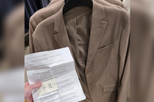 Man Shopping for Suit Can’t Believe What Wedding Guest Left in the Pocket