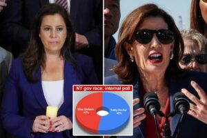 Elise Stefanik just 5 points behind ‘deeply vulnerable’ Kathy Hochul in NY governor’s race: internal poll