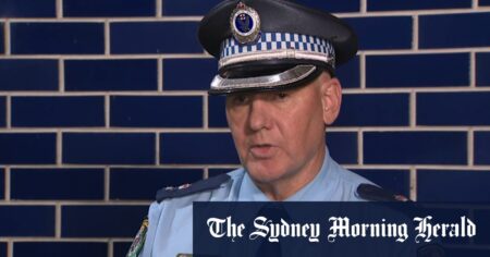 Police address the media after a shooting in north-west Sydney