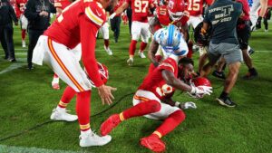 Lions’ Brian Branch snubs Patrick Mahomes after loss, sparks brawl with Chiefs wide receiver
